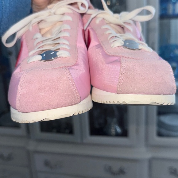 Nike Cortez Textile "Med Soft Pink/Fire Red/Sail/Team Orange" Women's Size 10 - Picture 8 of 17